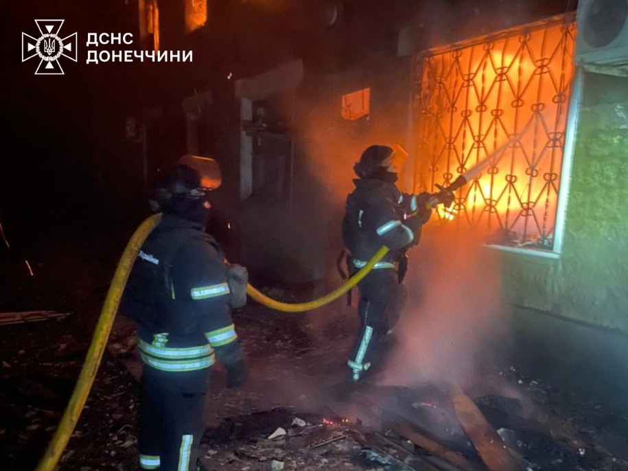 Miejscowość Drużkiwka w obwodzie donieckim w Ukrainie po ataku Rosji, 21 stycznia 2026 /Państwowa Służba Ratownicza Ukrainy /Materiały prasowe