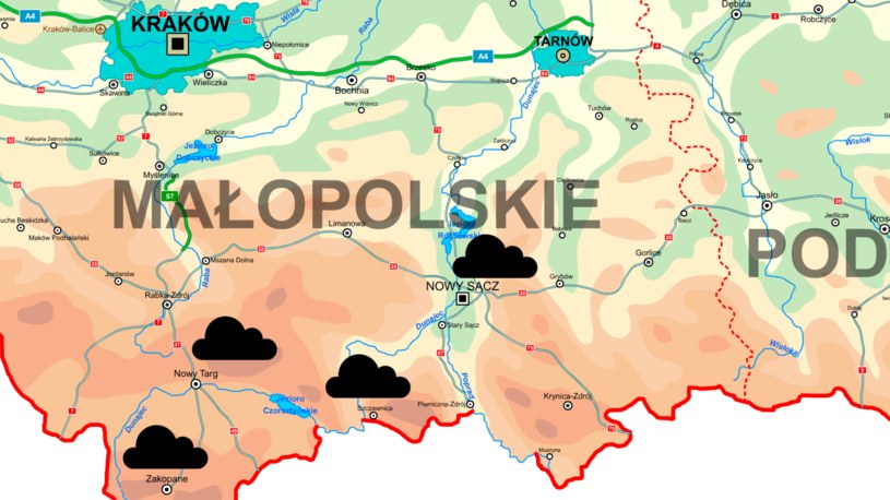 Miejscowości w Małopolsce dotknięte powodzią tysiąclecia /domena publiczna