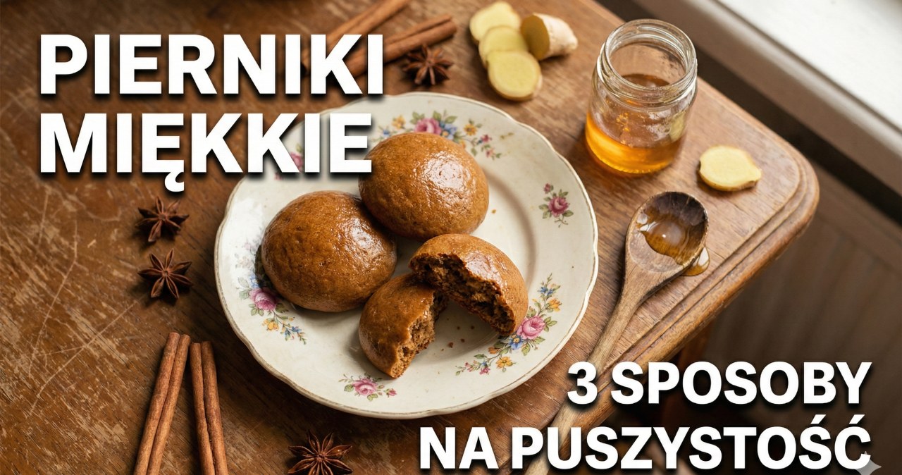Miękkie pierniki - przepis na puszystość z miodem i jajkiem. Domowe pierniczki świąteczne na drewnianym stole z cynamonem i miodem. /Materiały własne /INTERIA.PL
