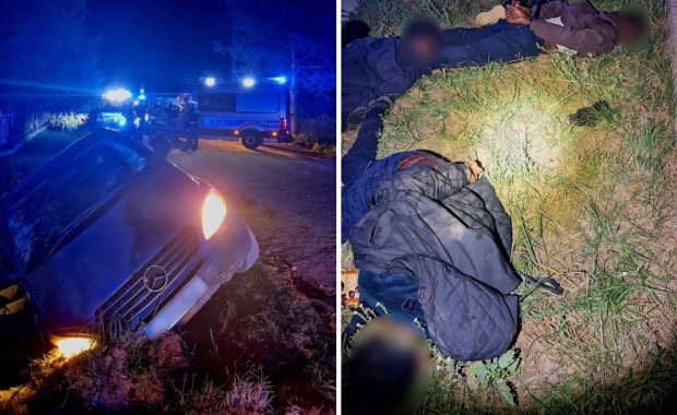 Migranci i przemytnik zatrzymani po szaleńczym pościgu. Zobacz nagranie 