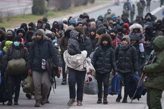 Migranci po białoruskiej stronie granicy /MAXIM GUCHEK/BELTA HANDOUT /PAP/EPA