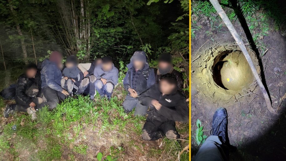 Migranci próbowali dostać się na Litwę z Białorusi podziemnym tunelem (fot. litewska straż graniczna) /