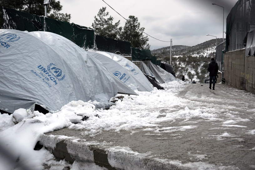 Migranci utknęli na Lesbos /AFP