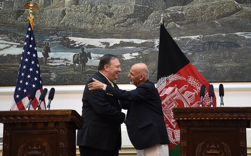 Mike Pompeo i prezydent Afganistanu Aszraf Ghani /Wakil KOHSAR /AFP