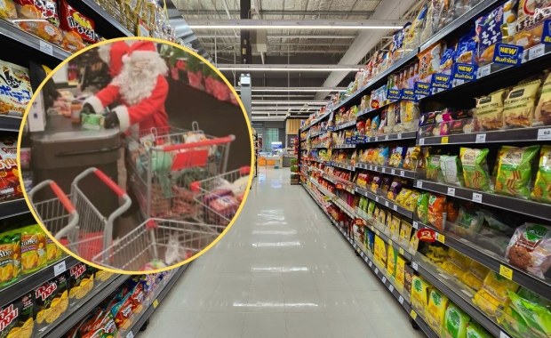 Mikołaje i elfy okradły supermarket. Łupy zostawiły pod choinką