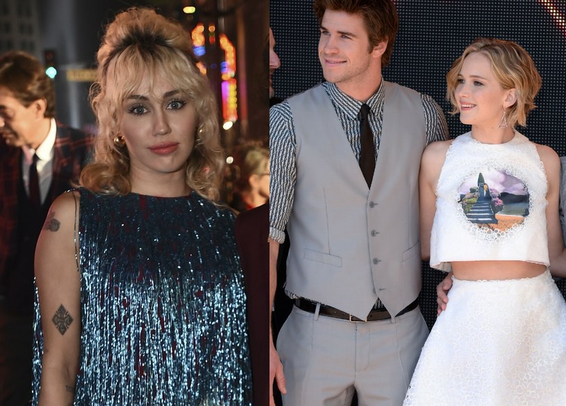Miley Cyrus, Liam Hemsworth i Jennifer Lawrence. /Invision/Invision/East News; Doug Peters/EMPICS Entertainment/EAST NEWS /East News