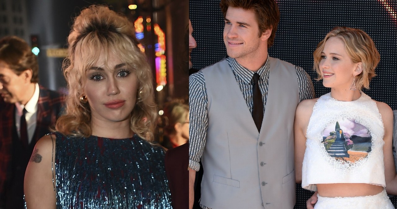 Miley Cyrus, Liam Hemsworth i Jennifer Lawrence. /Invision/Invision/East News; Doug Peters/EMPICS Entertainment/EAST NEWS /East News