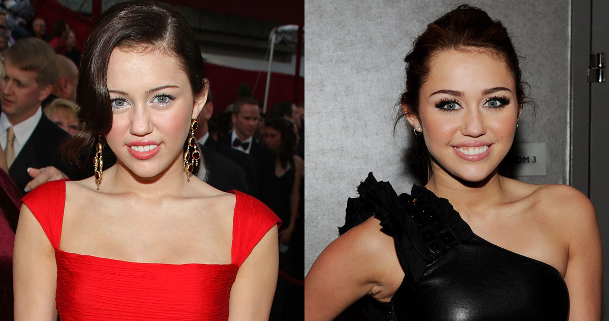 Miley Cyrus - zdjęcie z 2008 (po lewej) i 2010 roku &nbsp; /Getty Images/Flash Press Media