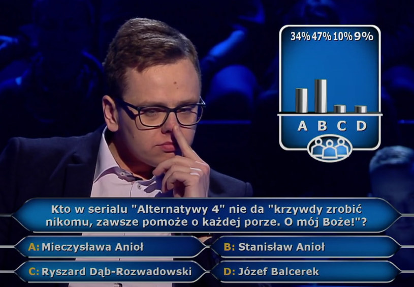 "Milionerzy"/ screen z teleturnieju /TVN