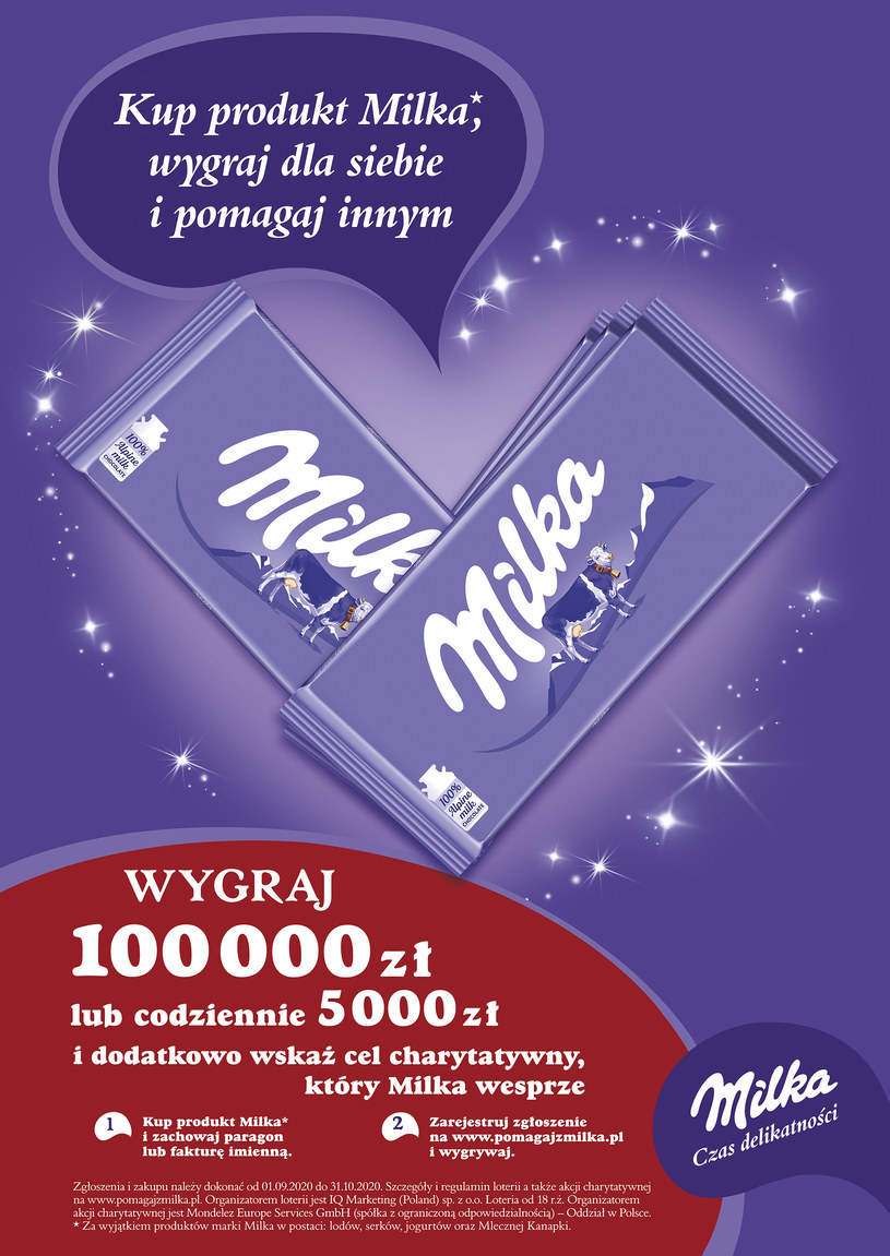 Milka rusza z kampanią "Czas delikatności" i wyjątkową loterią "Wygrywaj i pomagaj z Milką" /INTERIA.PL/materiały prasowe