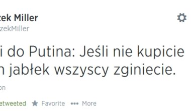 Miller w formie. "Jeśli nie kupicie naszych jabłek, zginiecie"