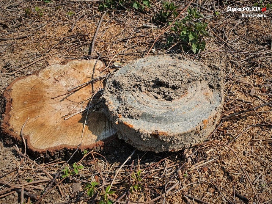 Mina przeciwpancerna TM-62M znaleziona w Kobiernicach k/Bielska-Białej /Policja Śląska /Policja
