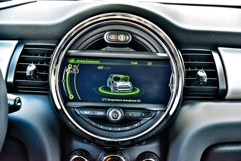 Mini w okularach – w ten sposób samochód informuje, że temperatura zewnętrzna jest odpowiednia. I że Mini jest „cool”. /Motor
