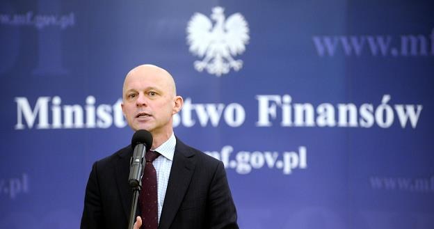 Minister finansów Paweł Szałamacha, podczas briefingu prasowego. Fot. PAP/Bartłomiej Zborowski /PAP