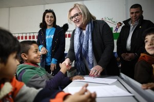 Minister Kempa w obozie dla uchodźców w Jordanii
