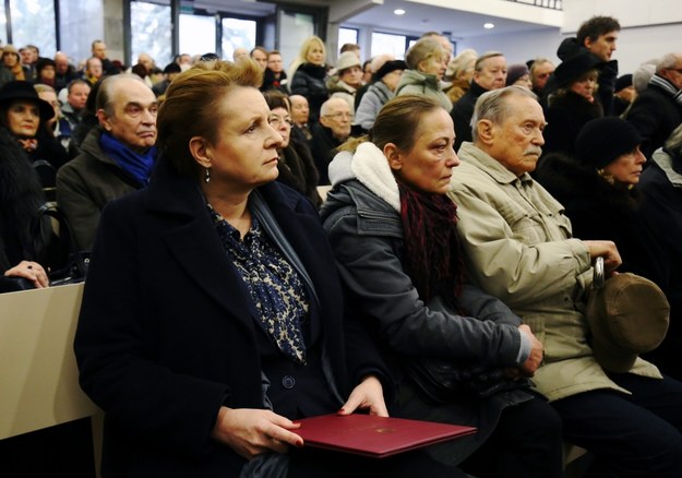 Minister kultury i dziedzictwa narodowego Małgorzata Omilanowska podczas uroczystości pogrzebowych Stanisława Mikulskiego /Paweł Supernak /PAP