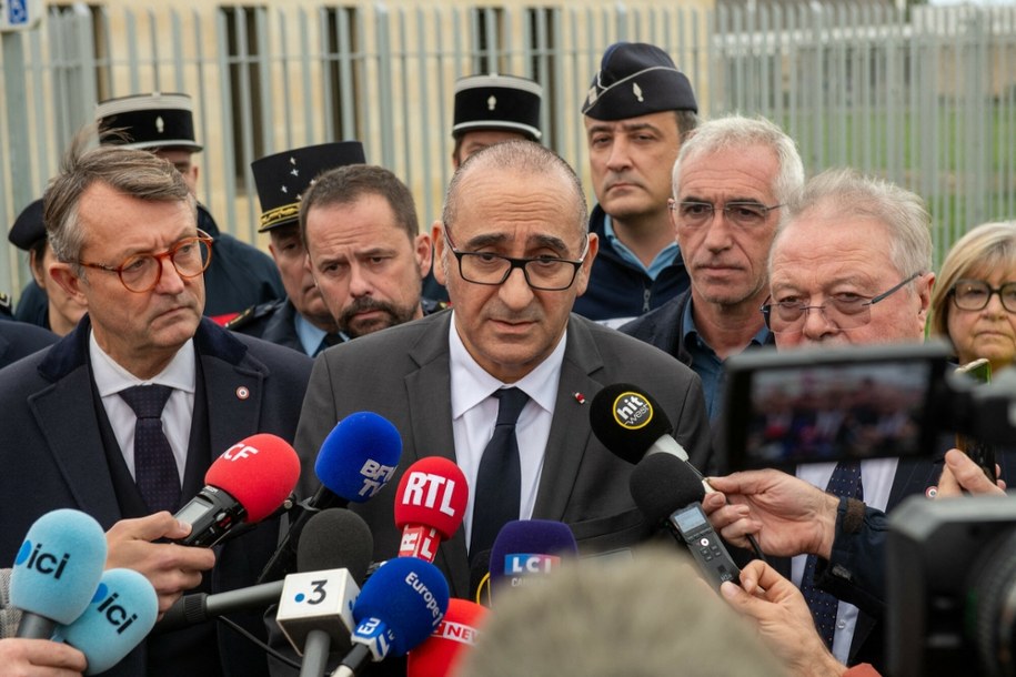 Minister Laurent Nunez na konferencji prasowej w Saint-Pierre-d’Oleron. 05.11.2025 r. /Arnault Serriere/ABACAPRESS.COM /East News