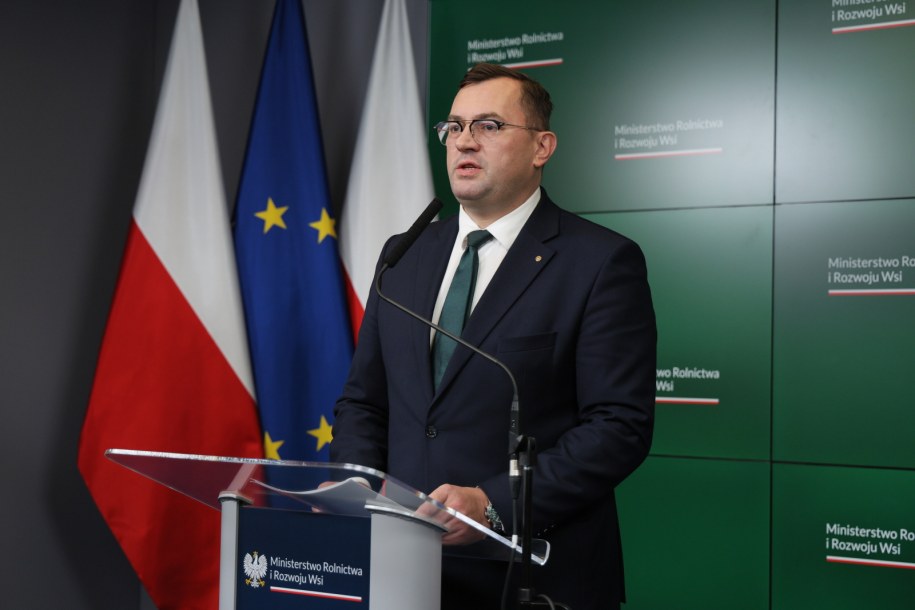 Minister rolnictwa i rozwoju wsi Stefan Krajewski podczas konferencji prasowej w siedzibie Ministerstwa Rolnictwa i Rozwoju Wsi, 29.10.2025 /	PAP/Paweł Supernak /PAP