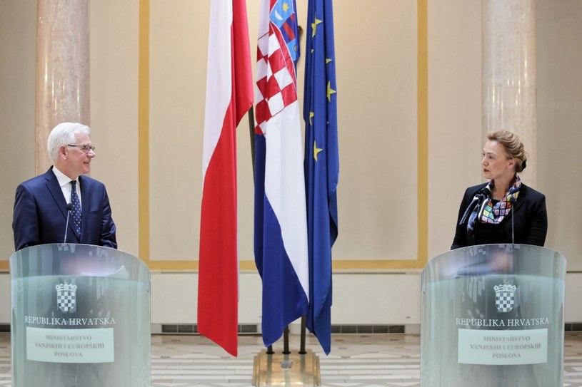 Minister spraw zagranicznych Jacek Czaputowicz i minister spraw zagranicznych Chorwacji Marija Pejčinovic Buric / 	Leszek Szymański    /PAP