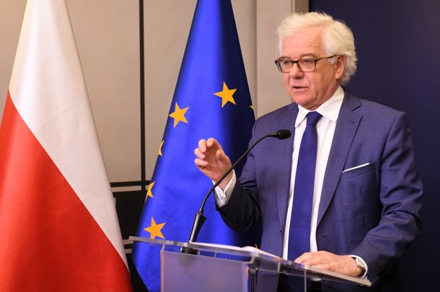 Minister spraw zagranicznych Jacek Czaputowicz podczas konferencji prasowej / 	Radek Pietruszka   /PAP