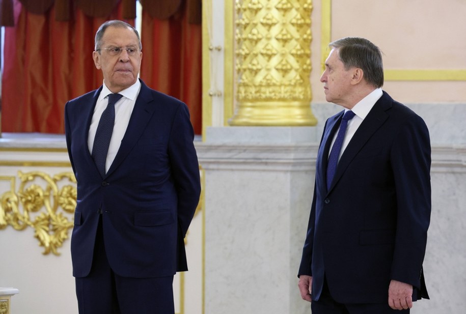 Minister spraw zagranicznych Rosji Siergiej Ławrow i doradca prezydenta Rosji Siergiej Uszakow na zdjęciu w 2023 r. /	GAVRIIL GRIGOROV/SPUTNIK/KREMLIN POOL /PAP/EPA
