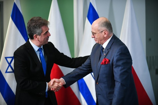 Minister spraw zagranicznych RP Zbigniew Rau (P) i szef MSZ Izraela Eli Cohen / 	Marcin Obara  /PAP