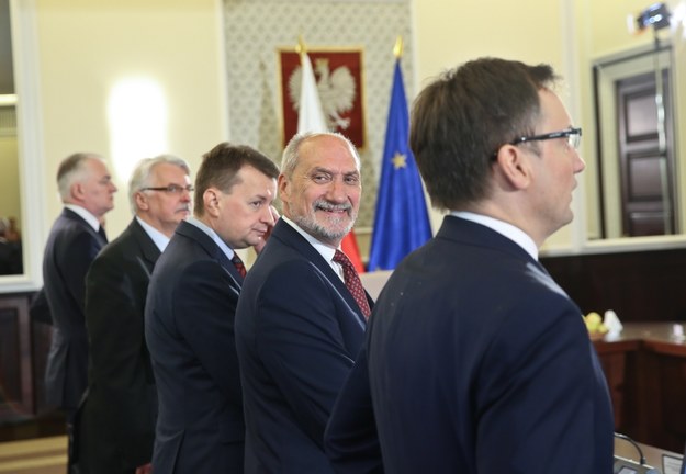 Minister sprawiedliwości, prokurator generalny Zbigniew Ziobro, szef MON Antoni Macierewicz, szef MSWiA Mariusz Błaszczak, szef MSZ Witold Waszczykowski, wicepremier, minister nauki i szkolnictwa wyższego Jarosław Gowin /Rafał Guz /PAP