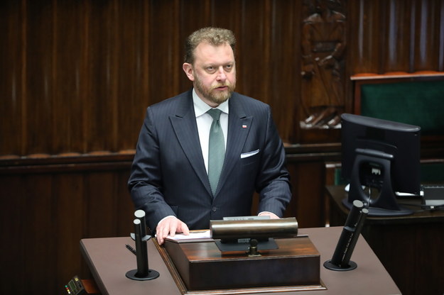 Minister zdrowia Łukasz Szumowski na poniedziałkowym posiedzeniu Sejmu /Wojciech Olkuśnik /PAP