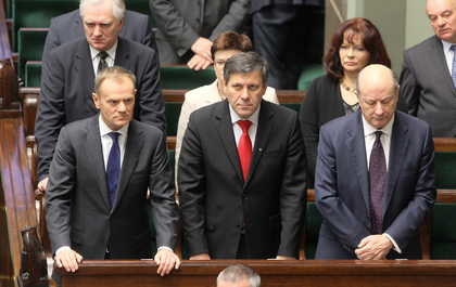 Ministrowie Donalda Tuska podczas posiedzenia Sejmu /Paweł Supernak /PAP