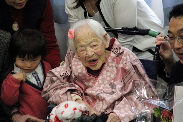 Misao Okawa na zdjęciu z 4 marca 2015 /KURENAI NURSING HOME /PAP/EPA