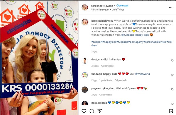 Miss World Karolina Bielawska zachęca do wsparcia fundacji Happy Kids, która koordynuje ewakuację dzieci z  ukraińskich domów dziecka /materiały prasowe /Materiały prasowe