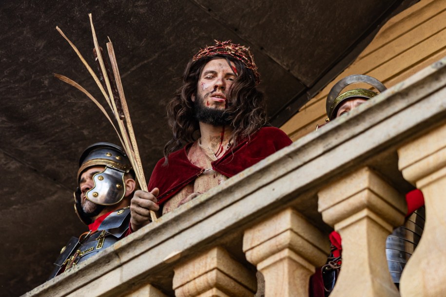 Misterium Męki Pańskiej w Wielki Piątek w Kalwarii Zebrzydowskiej /Art Service /PAP