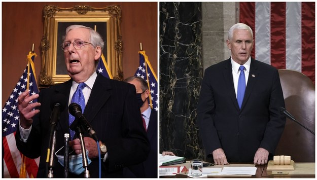 Mitch McConnell (fot. Chip Somodevilla / POOL) i Mike Pence (fot. J. Scott Applewhite / POOL) /PAP/EPA