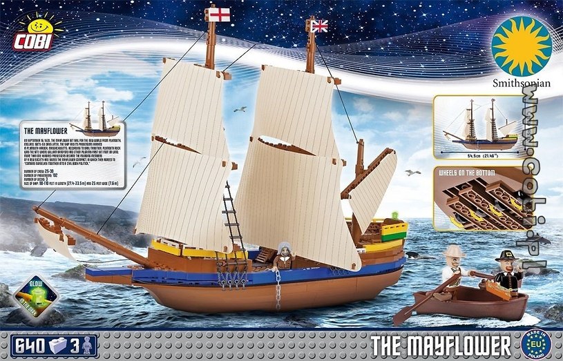 Model statku Mayflower z klocków Cobi /materiały prasowe