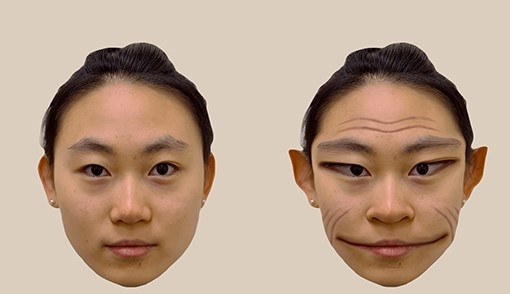 Model twarzy ukazuje, jak mniej więcej Sharrah widzi inne osoby. /https://doi.org/10.1016/S0140-6736(24)00136-3 /materiał zewnętrzny