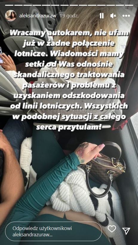 Modelka wróciła do Polski autokarem /instagram.com/aleksandrazuraw/ /Instagram