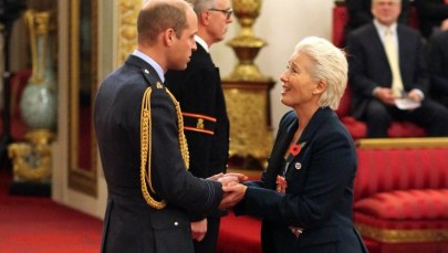 "Mogę cię ucałować?". Emma Thompson sprawiła, że książę William się zarumienił 