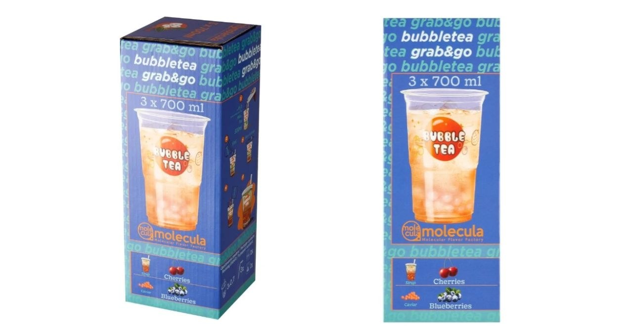 Molecula Bubble Tea Syrop o smaku wiśniowym i molekularny kawior o smaku jagody /Carrefour Polska