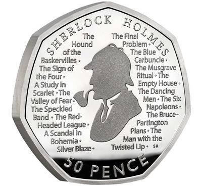 Moneta 50-pensowa z Sherlockiem Holmesem /Informacja prasowa