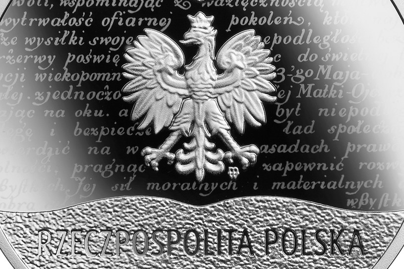 Moneta kolekcjonerska NBP: 100. rocznica Konstytucji marcowej, 10 zł, detal awersu /NBP