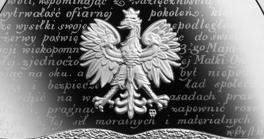 Moneta kolekcjonerska NBP: 100. rocznica Konstytucji marcowej, 10 zł, detal awersu /NBP