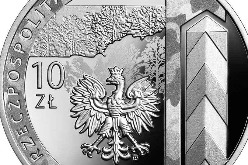 Moneta kolekcjonerska NBP: "Ochrona polskiej granicy wschodniej", 10 zł, detal awersu /NBP