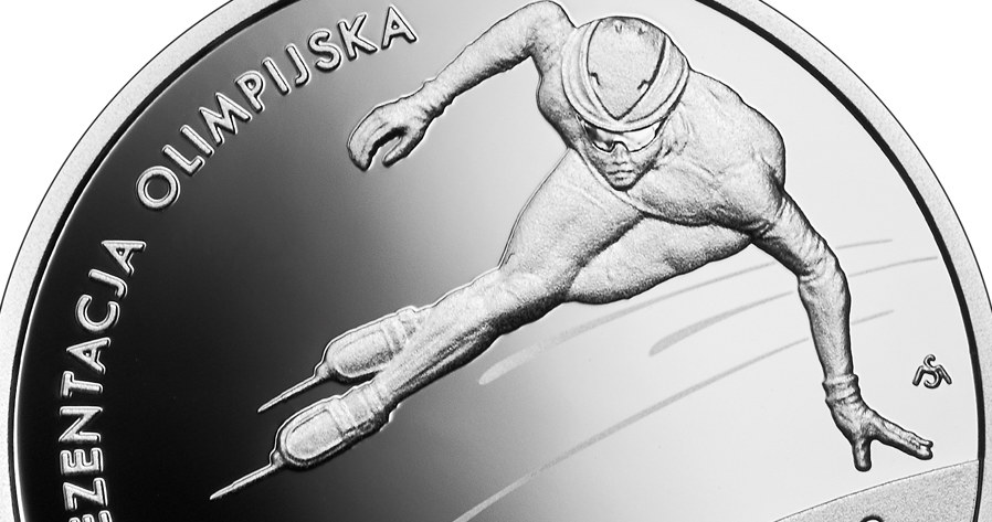 Moneta kolekcjonerska NBP: "Polska Reprezentacja Olimpijska Pekin 2022", 10 zł, detal rewersu /NBP