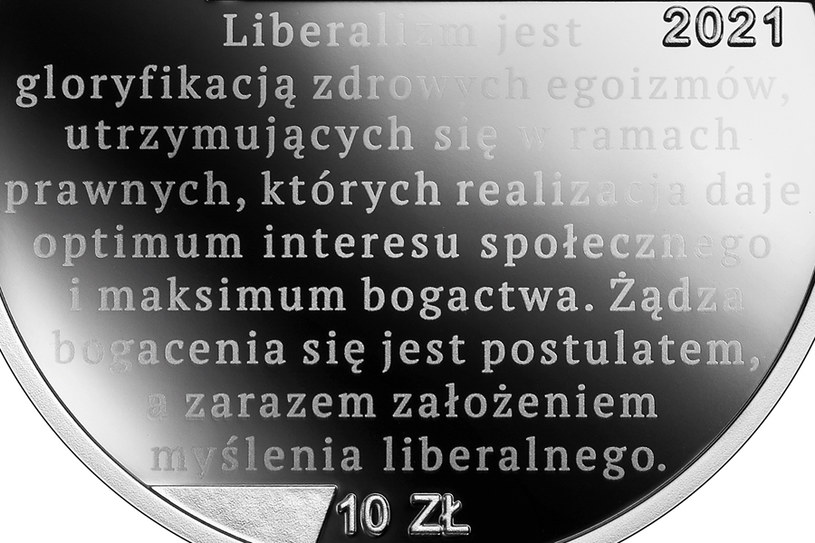Moneta kolekcjonerska NBP: Wielcy polscy ekonomiści - Ferdynand Zweig, 10 zł, detal awersu /NBP