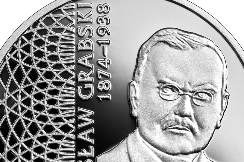 Moneta kolekcjonerska NBP z serii "Wielcy polscy ekonomiści" - "Władysław Grabski"; 10 zł, detal rewersu /NBP