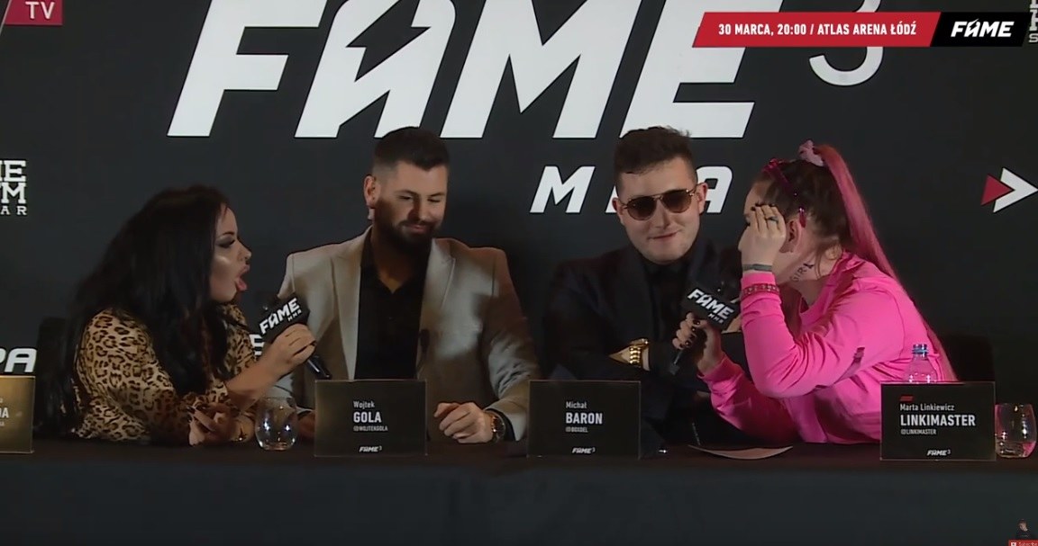 Monika 'Esmeralda' Godlewska i Marta Linkiewicz na konferencji gali FAME MMA 3 /YouTube /materiał zewnętrzny