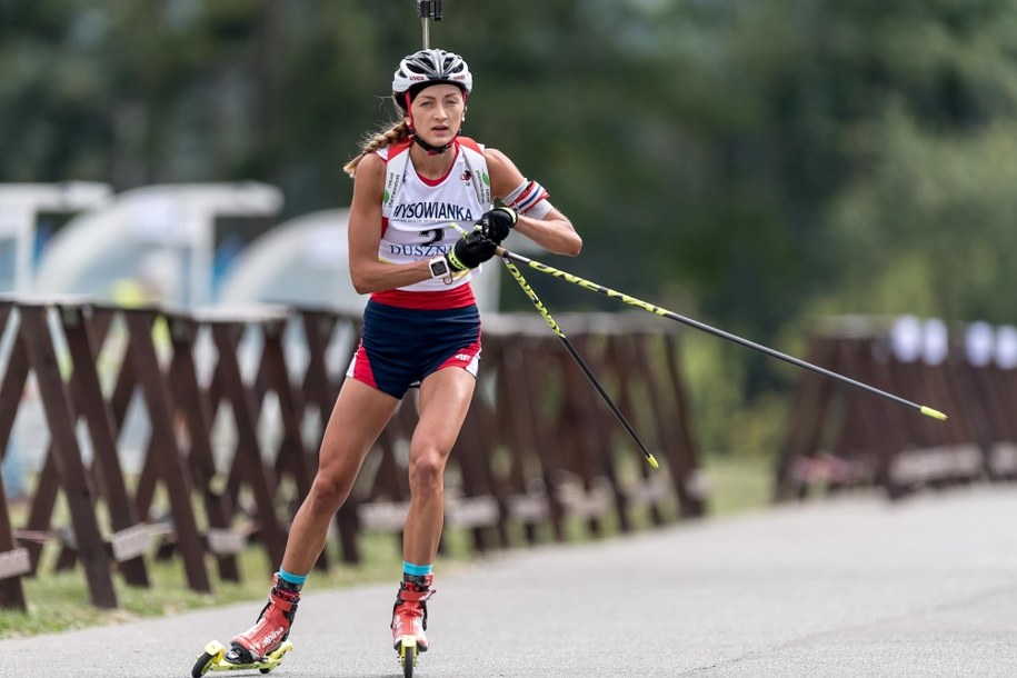 Monika Hojnisz z AZS AWF Kościelisko zajęła 4. miejsce w biegu sprinterskim seniorek mistrzostw Polski w biathlonie na nartorolkach / 	Maciej Kulczyński    /PAP