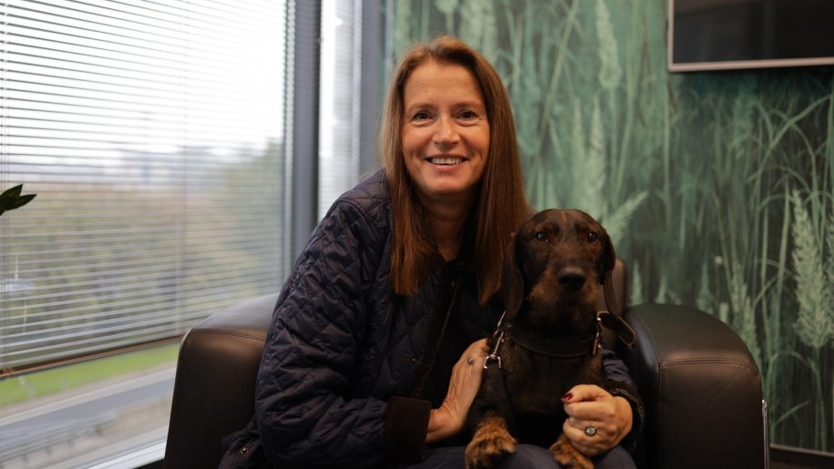 Monika Jaruzelska i jej pies Lolek /Michał Dukaczewski /RMF FM