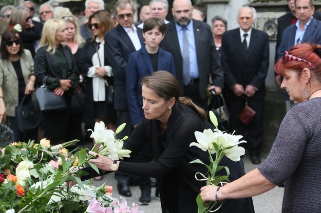 Monika Jaruzelska podczas uroczystości pogrzebowych Barbary Jaruzelskiej /Leszek Szymański /PAP