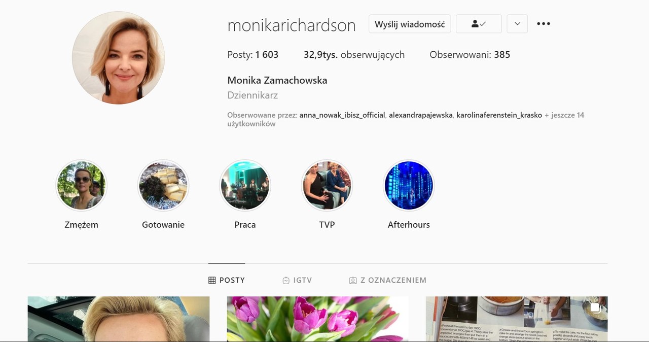 Monika już zmieniła nazwę na Instagramie! /Żródło: instagram.com/monikarichardson/ /Instagram